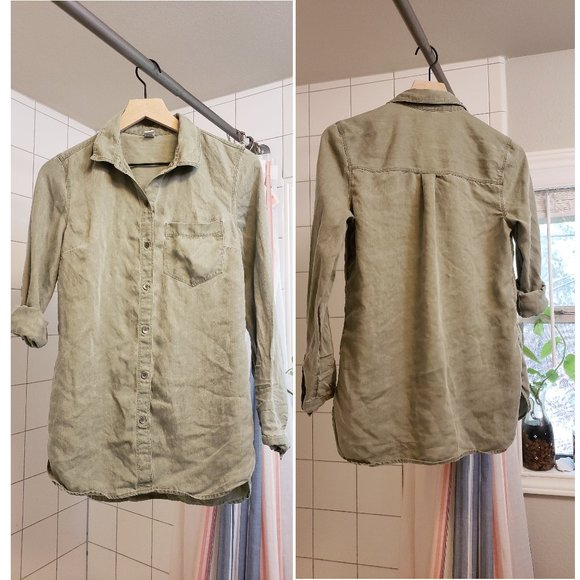 Fitted Buttondown Shirt - Olive - Picture 1 of 4